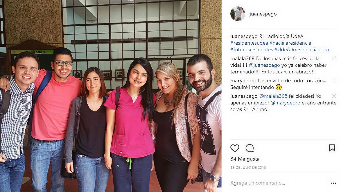 2016: Juanes fue admitido a radiología con uno de los mejores puntajes en una de las universidades más competidas del país.